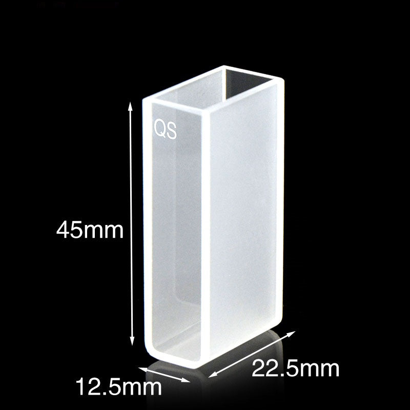 UV quartz macro volume cuvette with PTFE lid, long lightpath, 2 clear windows