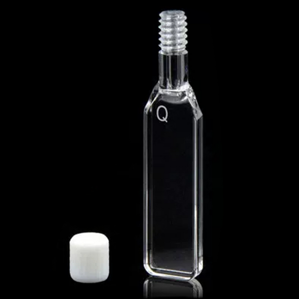 UV quartz cuvettes with PTFE screw cap, 4 Clear Windows Laborxing