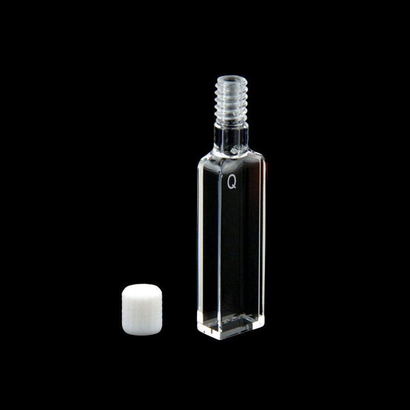 UV quartz cuvettes with PTFE screw cap, 4 clear windows