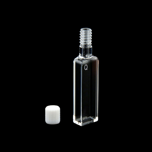 UV quartz cuvettes with PTFE screw cap, 4 Clear Windows Laborxing