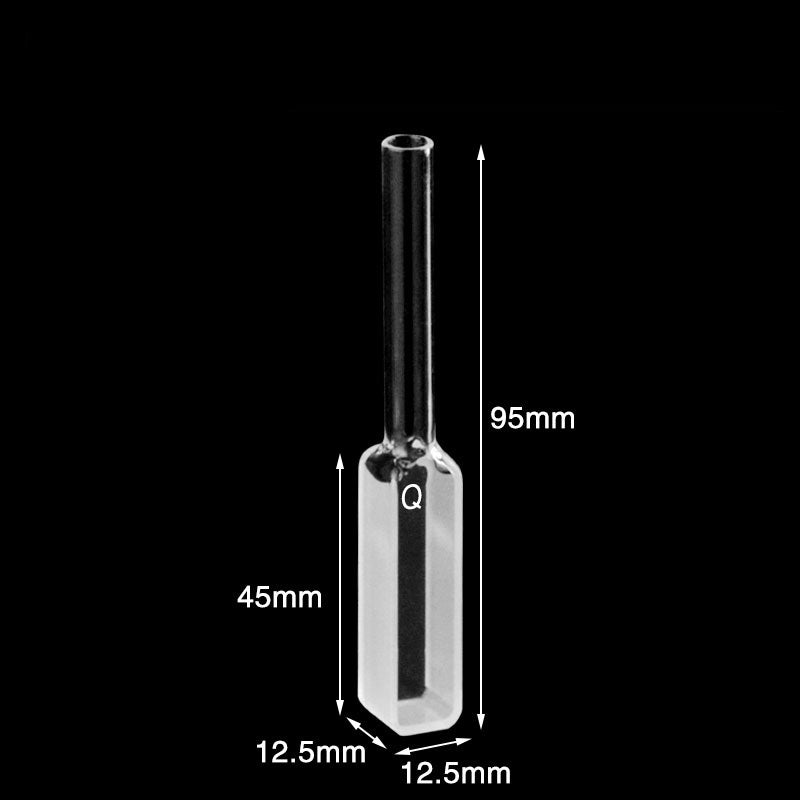 UV quartz macro volume cuvette with straight tube , lightpath 10 mm