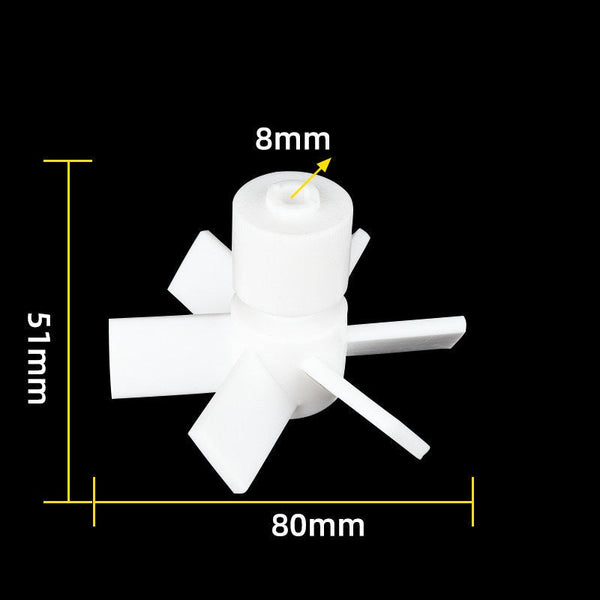 PTFE Stirring propeller with 4 blades, 45° pitched, for Ø 7 mm shaft Laborxing