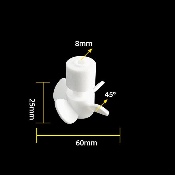 PTFE Stirring propeller with 4 blades, 45° pitched, for Ø 8 mm shaft Laborxing
