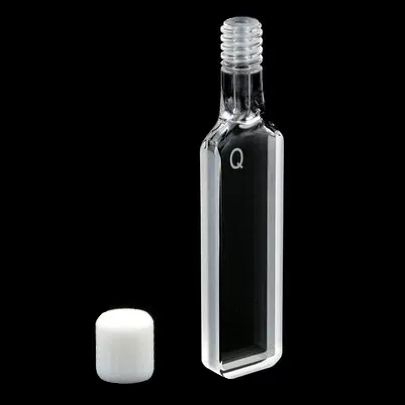UV quartz cuvettes with PTFE screw cap, 2 clear windows