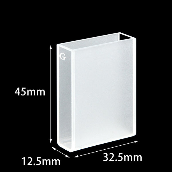 Pyrex glass macro volume cuvette with PTFE lid, long lightpath , 2 clear windows Laborxing