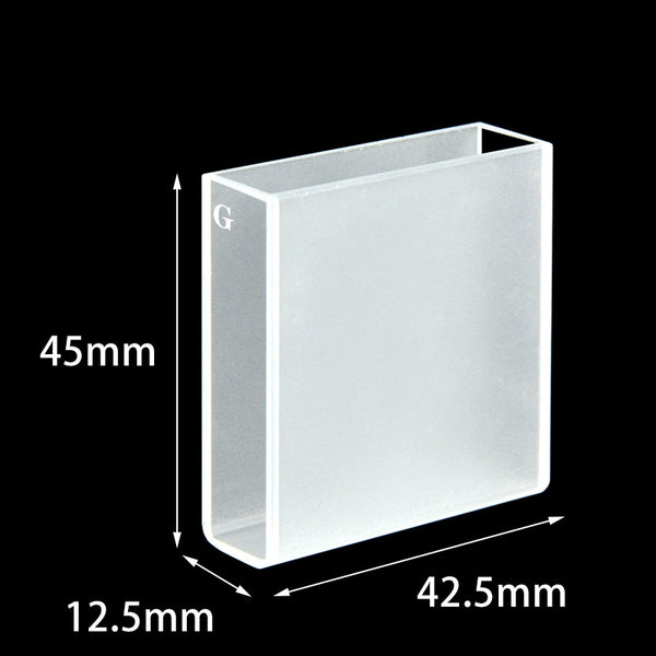 Pyrex glass macro volume cuvette with PTFE lid, long lightpath , 2 clear windows Laborxing