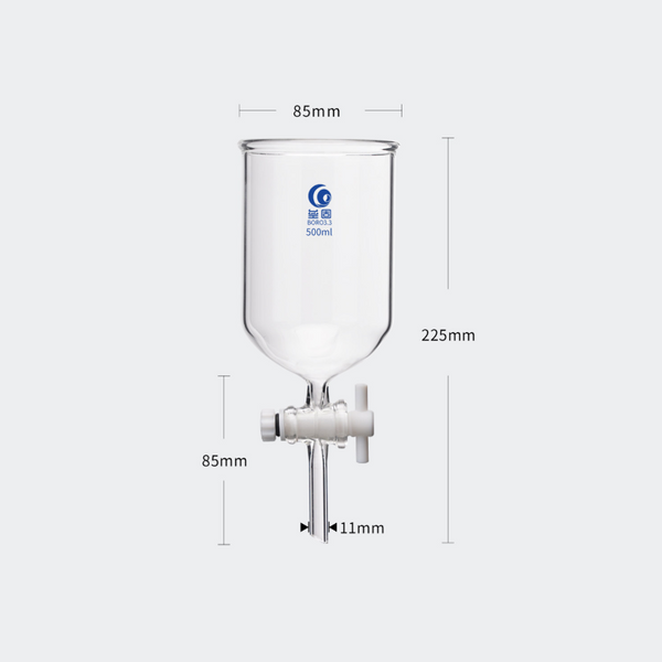 Cylindrical funnel with PTFE stopcock,50 to 1.000 ml Laborxing