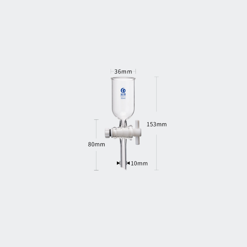Cylindrical funnel with PTFE stopcock,50 to 1.000 ml