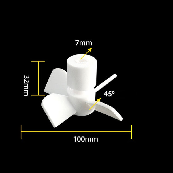 PTFE Stirring propeller with 4 blades, 45° pitched, for Ø 8 mm shaft Laborxing