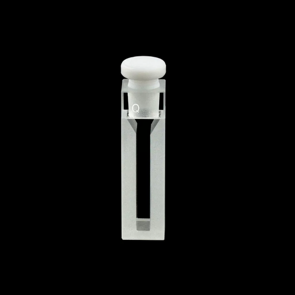 Cuvette de largeur étroite en quartz UV avec bouchons en PTFE, 2 fenêtres transparentes Laborxing