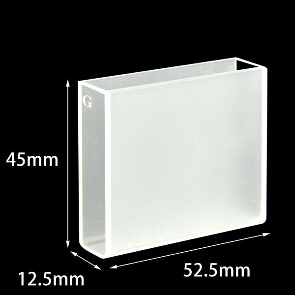 Pyrex glass macro volume cuvette with PTFE lid, long lightpath , 2 clear windows Laborxing