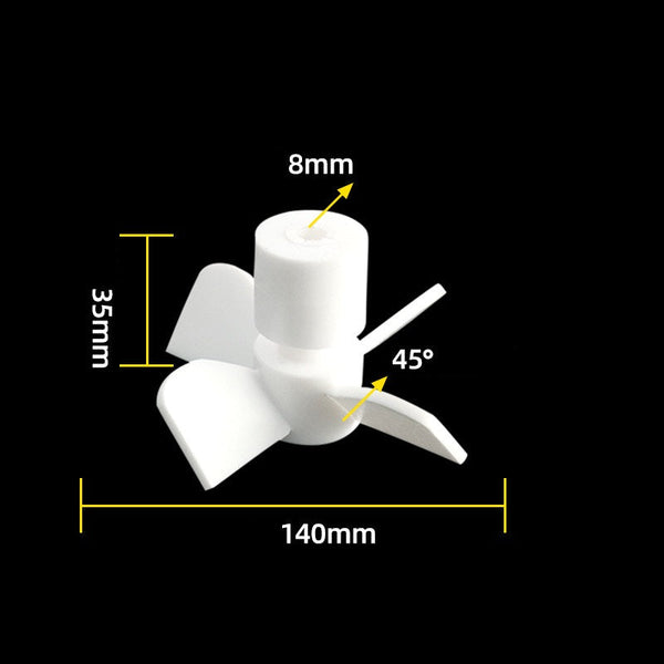 PTFE Stirring propeller with 4 blades, 45° pitched, for Ø 8 mm shaft Laborxing