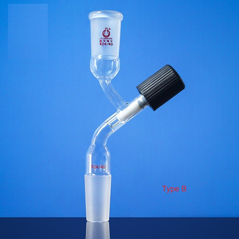 Schlenk vacuum valve adapter with glass joint