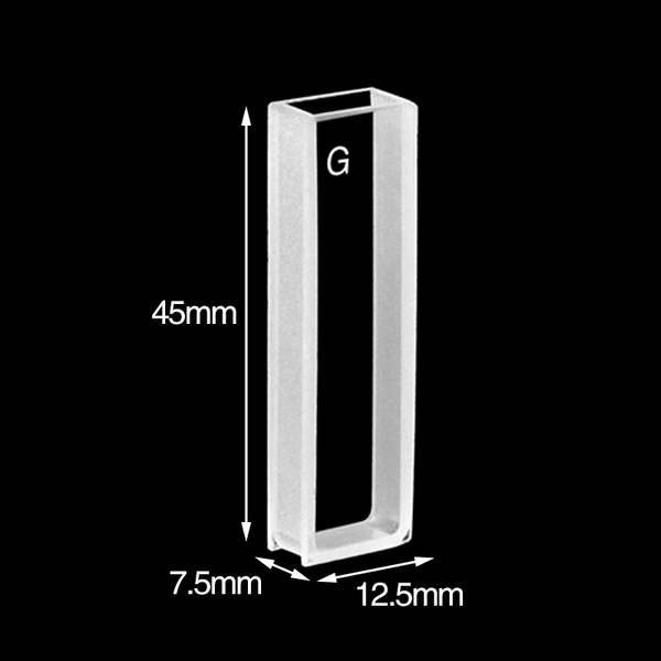 Standard short path length optical glass cuvettes with PTFE lid, 2 clear windows Laborxing