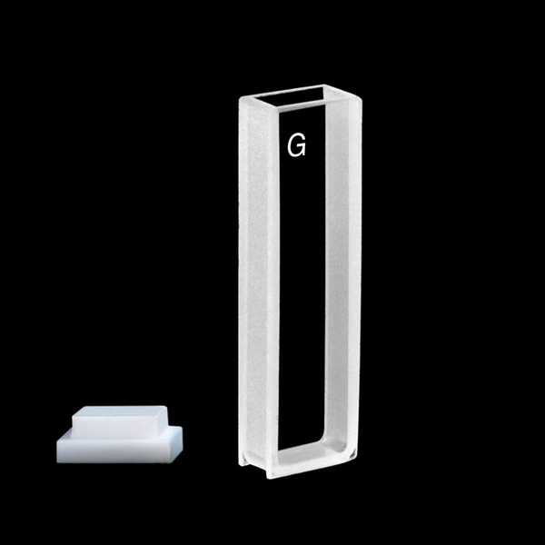 Cubetas estándar de vidrio óptico de paso corto con tapa de PTFE, 2 ventanas transparentes Laborxing