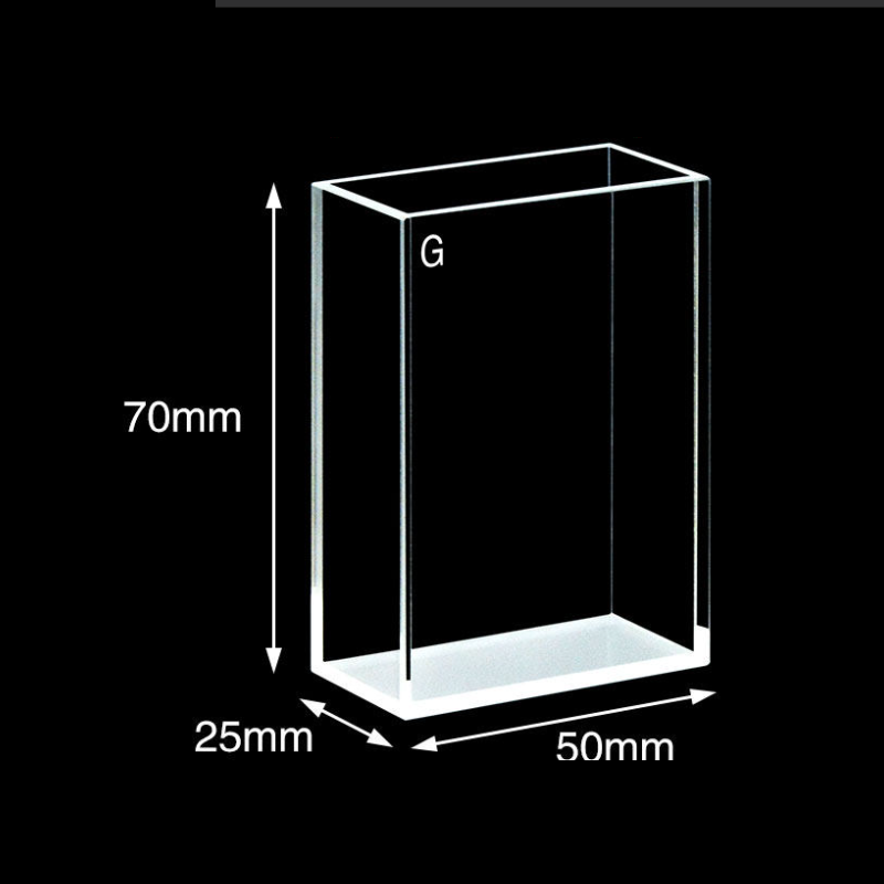 Optical glass macro volume cuvette ,double lightpath 21/46 mm