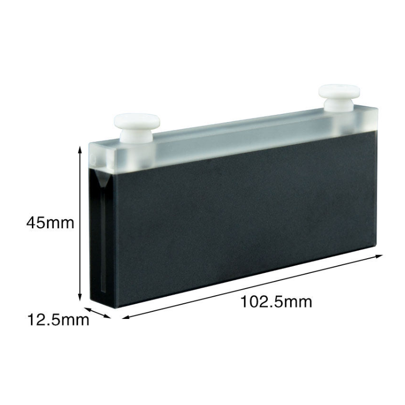 UV-Quarz-Makroküvette, schwarz, mit PTFE-Stopfen, Lichtweg 100 mm, 2 klare Fenster