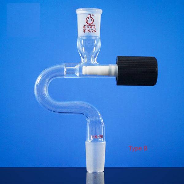 Adaptador válvula de vacío Schlenk con junta de vidrio Laborxing