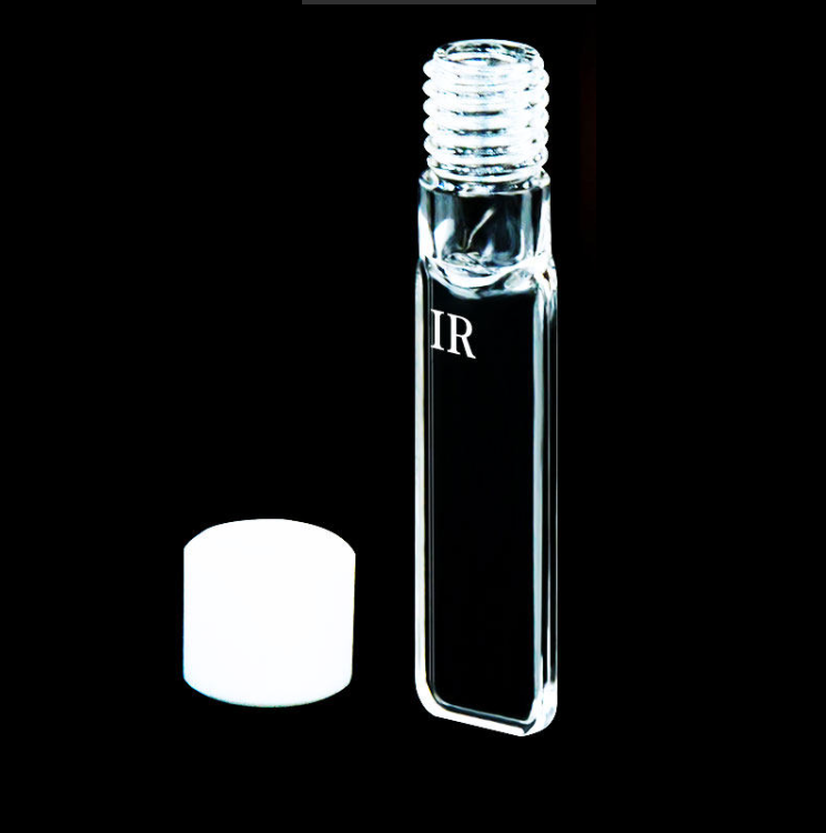 IR-Quarzküvetten mit PTFE-Schraubverschluss, 4 klare Fenster