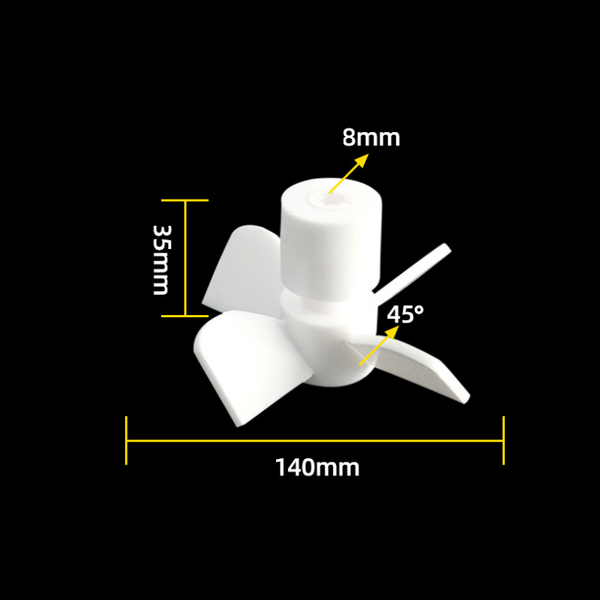 PTFE Stirring propeller with 3 blades, 45° pitched, for Ø 8 mm shaft Laborxing