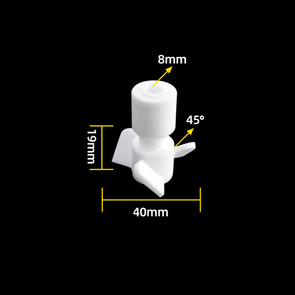 PTFE Stirring propeller with 3 blades, 45° pitched, for Ø 8 mm shaft Laborxing
