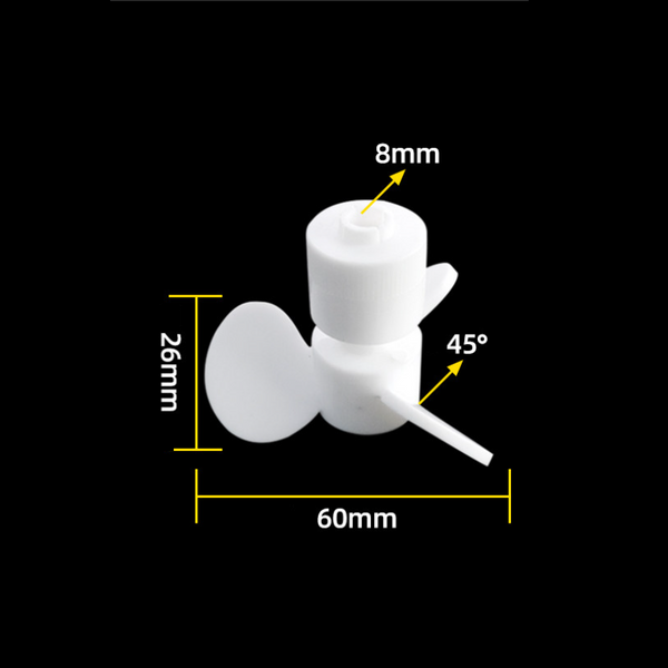 PTFE Stirring propeller with 3 blades, 45° pitched, for Ø 8 mm shaft Laborxing