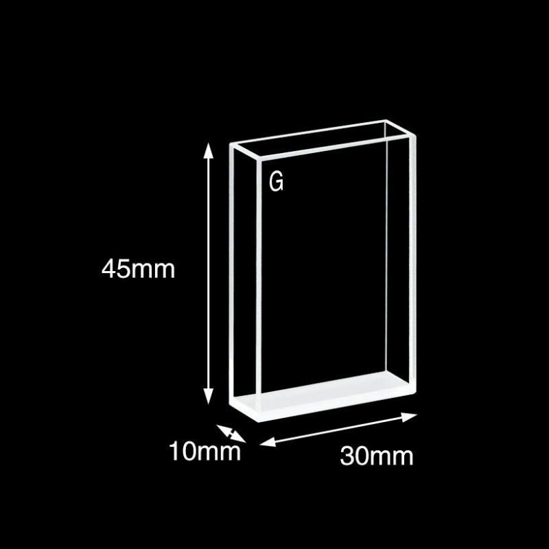 Optical glass macro volume cuvette ,double lightpath 8/28 mm