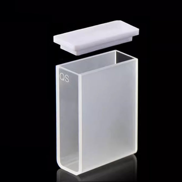 UV-Quarz-Makroküvette mit PTFE-Deckel, langer Lichtweg, 2 klare Fenster Laborxing