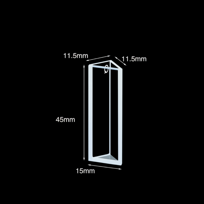 UV quartz triangle cuvettes,3 clear windows