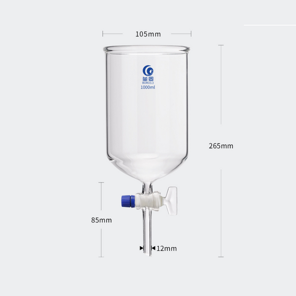 Cylindrical funnel with glass stopcock,50 to 1.000 ml Laborxing
