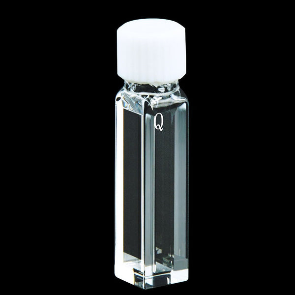 UV quartz semi-micro cuvette with screw cap , lightpath 10 mm, 4 clear windows
