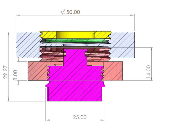 End face Raman testing cell for solid-state battery, Model GT16 Laborxing