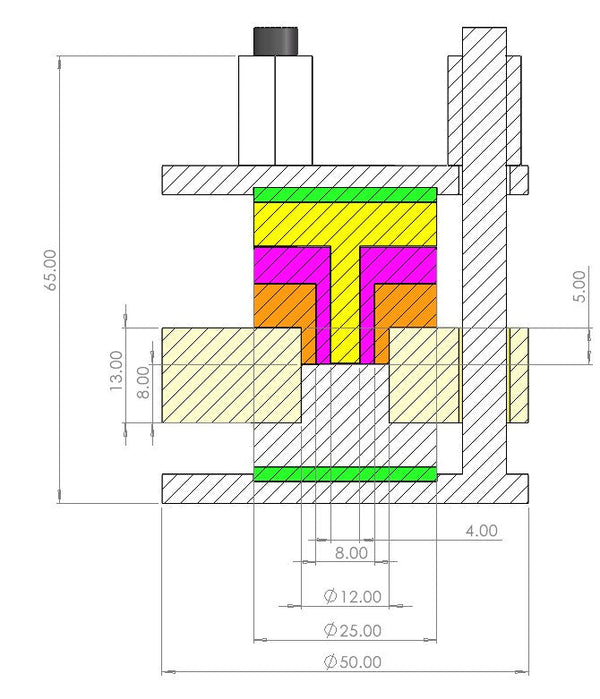 Standard pressure jig and testing cell kit for solid-state battery, Model GT04 Laborxing