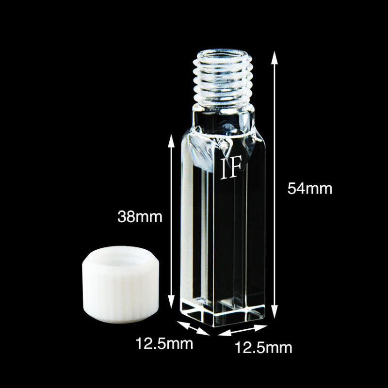 IR-Quarz-Halbmikroküvette mit Schraubverschluss, 4 transparente Fenster