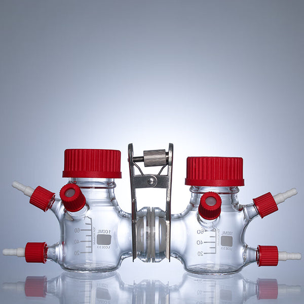 Reattore a membrana a celle H a doppia camera per celle a combustibile microbiche (MFC), capacità da 100 a 500 ml Laborxing