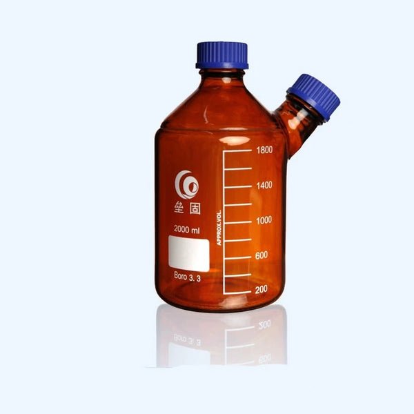 Double-necked HPLC bottle with GL45 screw cap, brown glass, capacity 250 to 2.000 ml Laborxing