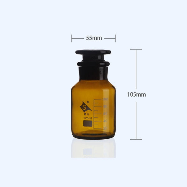 Wide mouth bottle, brown glass, graduated, 60 ml to 1.000 ml Laborxing