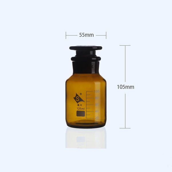 Wide mouth bottle, brown glass, graduated, 60 ml to 1.000 ml Laborxing