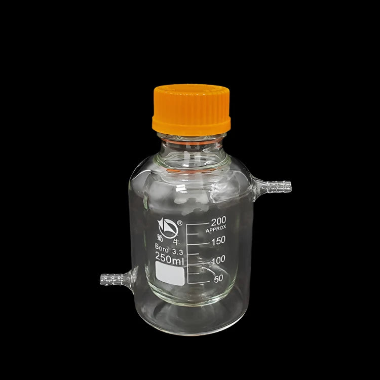 Double jacketed bottle with screw cap, graduated, capacity 100 to 5000 ml