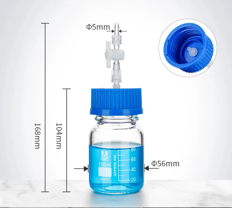 GL45 HPLC bottle with multiple distributor, capacity 100 to 2.000 ml