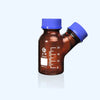 Double-necked HPLC bottle with GL45 screw cap, brown glass, capacity 250 to 2.000 ml Laborxing