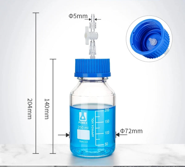 Frasco para HPLC GL45 con distribuidor múltiple, capacidad de 100 a 2.000 ml Laborxing