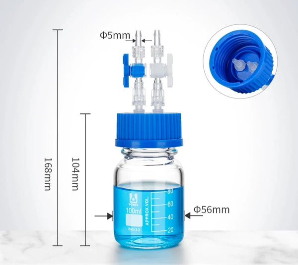 Frasco para HPLC GL45 con distribuidor múltiple, capacidad de 100 a 2.000 ml Laborxing
