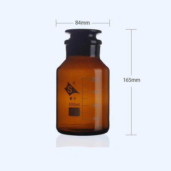 Wide mouth bottle, brown glass, graduated, 60 ml to 1.000 ml Laborxing