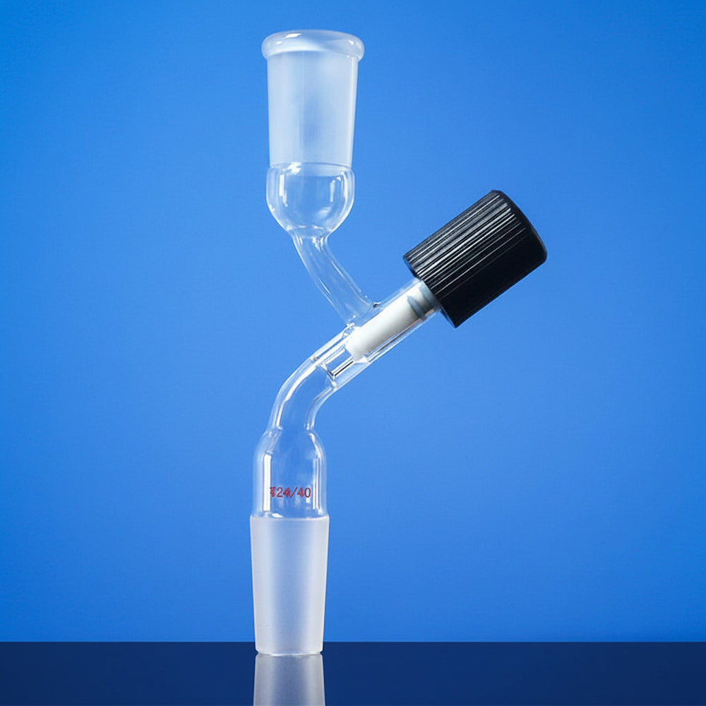 Schlenk vacuum valve adapter with glass joint