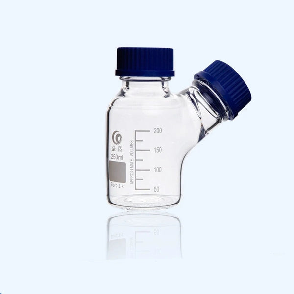 Doppelhals-HPLC-Flasche mit GL45-Schraubverschluss, Fassungsvermögen 250 bis 2.000 ml Laborxing
