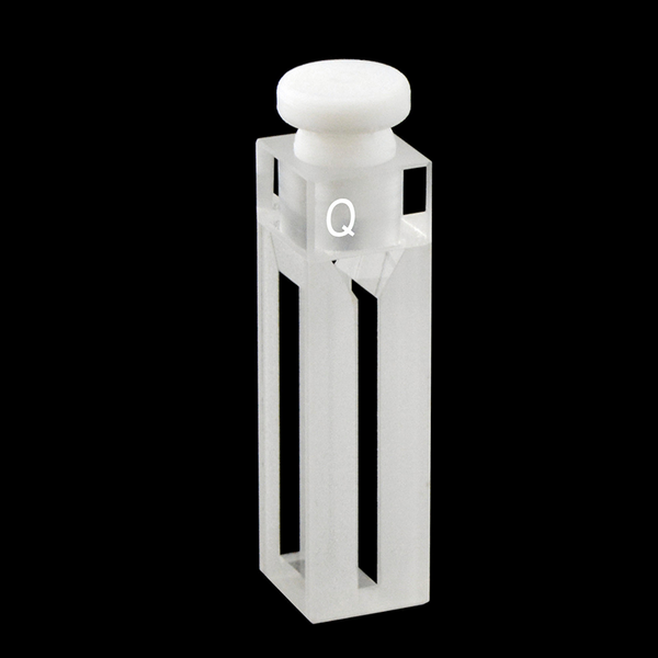 UV micro fluorescence Cuvette with PTFE Stopper, Lightpath 10 mm, 4 clear windows Laborxing