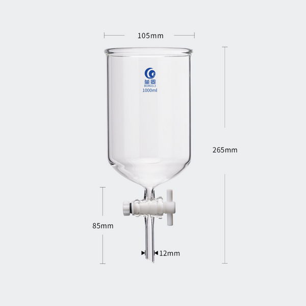 Cylindrical funnel with PTFE stopcock,50 to 1.000 ml Laborxing