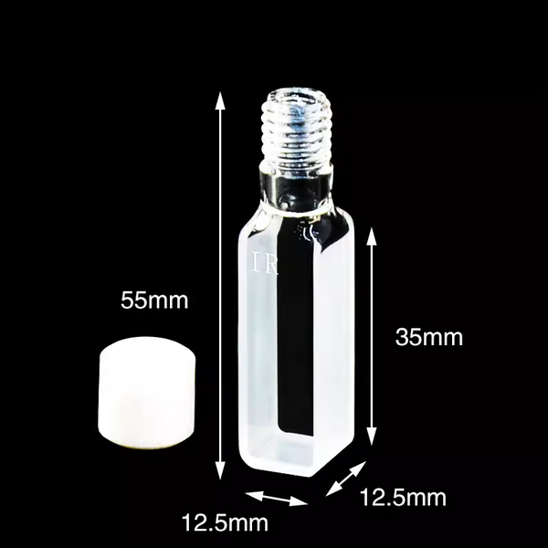 IR quartz cuvettes with PTFE screw cap,lengthpath 10 mm Laborxing