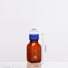 GL45 Square bottle with screw cap,brown glass, graduated, 100 ml to 1.000 ml Laborxing